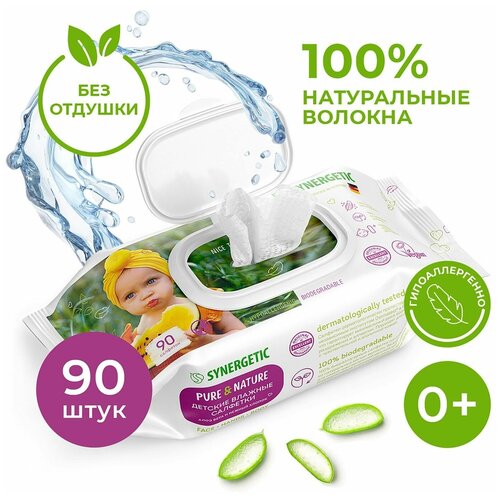 Влажные салфетки Pure&Nature Алоэ вера и нежный хлопок, липучка, 90 шт., 1 уп.