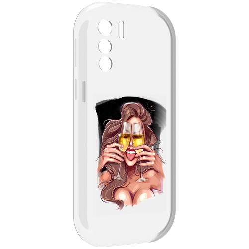 Чехол MyPads любительница-шампанского-модель женский для UleFone Note 13P задняя-панель-накладка-бампер