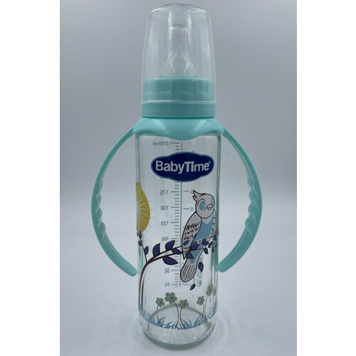БебиТайм бутылочки с ручками стеклянная 250мл