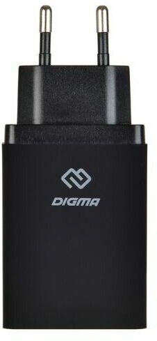 Зарядное устройство сетевое Digma DGWC-2U-QC3.0-BK 2xUSB, 3A, черное
