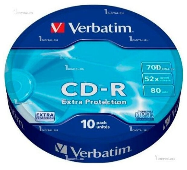Диски Verbatim CD-R Shrink Bulk (10 шт.) 700Mb 52x DL Extra Protection (43725)