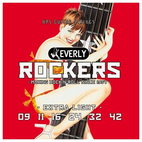 9009 Rockers Комплект струн для электрогитары, никелированные, 9-42, Everly