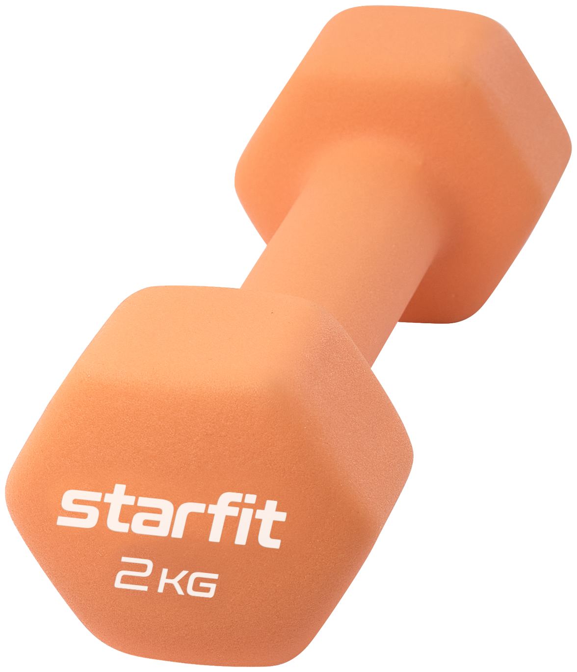 Гантель неопреновая STARFIT Core DB-201 2 кг, оранжевый пастель