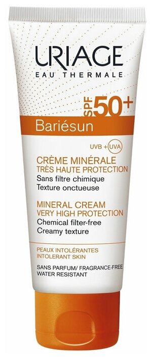 Солнцезащитный минеральный крем Uriage Bariesun Creme Minerale SPF50+ Крем 100 мл