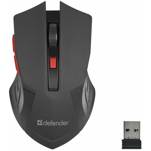 DEFENDER Мышь беспроводная defender accura mm-275 usb 5 кнопок 1 колесо-кнопка оптическая красная 52276 88000₽