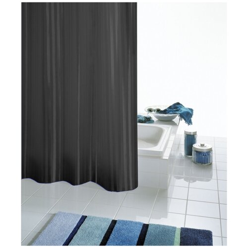 фото Штора для ванных комнат ridder satin черный 180*200