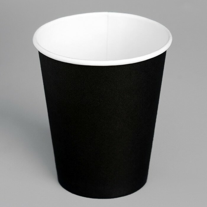 Стакан бумажный бумажный "Черный" для горячих напитков, 250 мл, диаметр 80 мм(50 шт.)