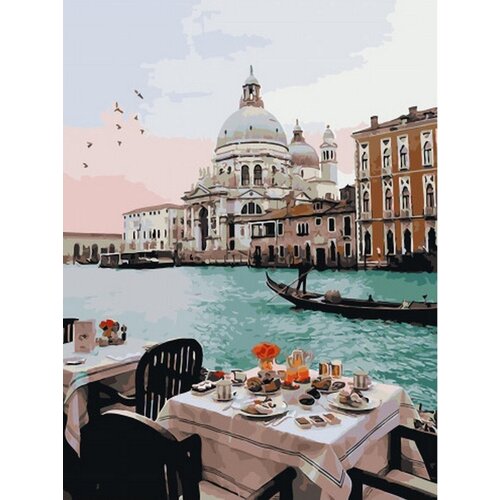 Картина по номерам Завтрак у венецианского канала 40х50 см Hobby Home