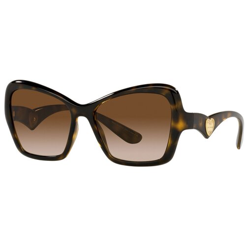 фото Солнцезащитные очки dolce & gabbana, кошачий глаз, оправа: пластик, для женщин, коричневый
