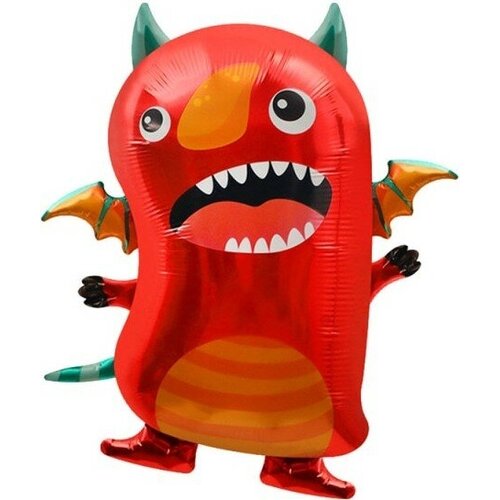 Шар с клапаном (17'/43 см) Мини-фигура, Монстрик Рио, Красный, 1 шт.