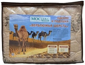 Одеяло евро всесезонное облегченное для всей семьи из верблюжьей шерсти 200х220 см для дома, для дачи