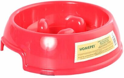 HOMEPET миска для животных для медленного поедания корма (0,7 л., Голубая) - фото №2