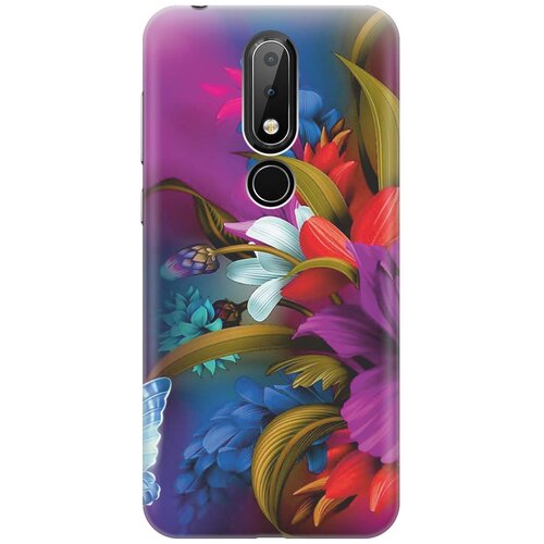 фото Cиликоновый чехол на nokia 6.1 plus / x6 (2018) / нокиа 6.1 плюс / х6 2018 с принтом "фантастические цветы" gosso