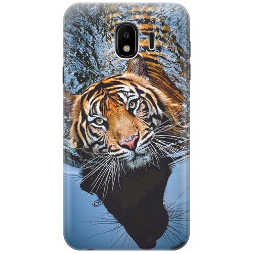 фото Re:paчехол - накладка artcolor для samsung galaxy j4 (2018) с принтом "тигр купается"