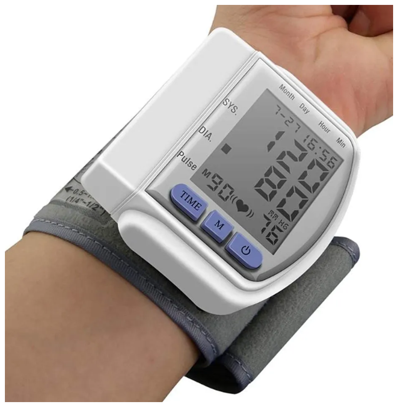 Цифровой тонометр на запястье/аппарат для измерения давления и пульса/автоматический измеритель давления на руку