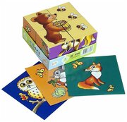 Кубики для малышей - Лесные животные, с вкладышами, 4 шт, 1 набор