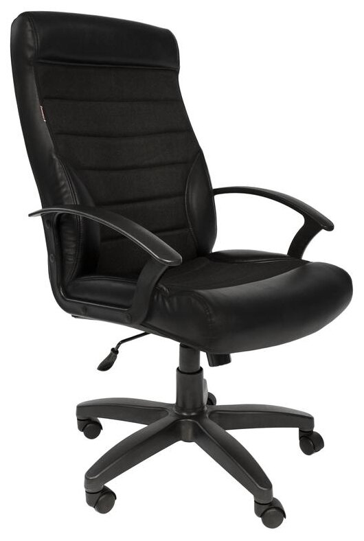 Кресло Easy Chair VTEChair-639 TPU ткань кожзам, черный/черный, пластик 686732