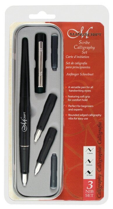 Ручка перьевая Manuscript "Scribe" MC4300, 3 пишущих узла, диаметр пишущего узла: 1,5 мм, 2,3 мм, 2,7 мм.