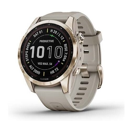 Garmin Fenix 7S Sapphire Solar - Cream Gold Titanium with Light Sand Band 010-02539-20 9813200₽