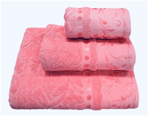 Комплект махровых полотенец 3 шт. Вышневолоцкий текстиль, лососевый цвет