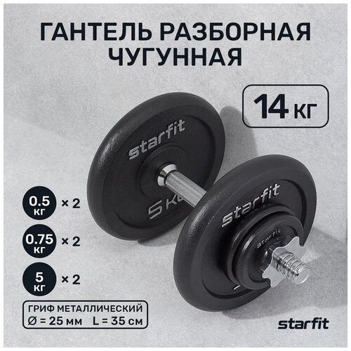 Гантель разборная чугунная в коробке STARFIT 14 кг