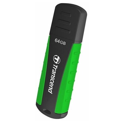 флэш драйв на32gb usb черный корпус es e01 картонная упаковка с европодвесом 59666 Флешка Transcend JetFlash 810 64 ГБ, черный/зеленый