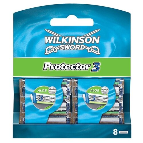 wilkinson sword intuition sensitive сменные лезвия 3 шт с 3 сменными лезвиями в комплекте Сменные кассеты Wilkinson Sword Schick Protector 3, 8 шт