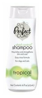 Perfect Coat (8in1) Shed Control Shampoo шампунь против линьки для собак, тропический аромат, 473 мл - фотография № 4