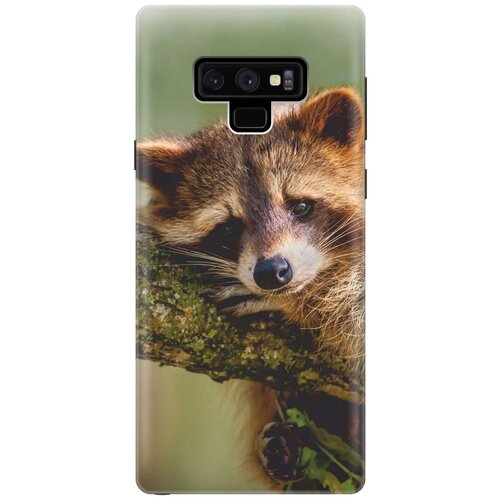 фото Cиликоновый чехол на samsung galaxy note 9 / самсунг ноут 9 с принтом "задумчивый енот" gosso