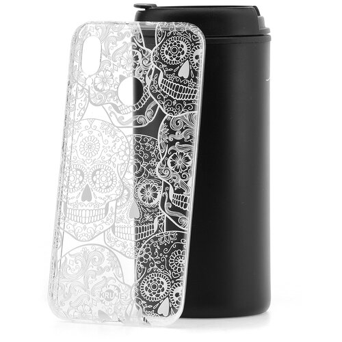 фото Чехол на huawei p20 lite kruche print skull white1