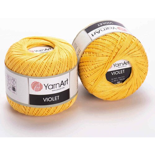 Пряжа YarnArt Violet желтый (4653), 100%мерсеризованный хлопок, 282м, 50г, 3шт