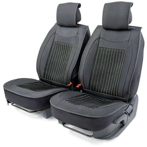 Накидки каркасные на сиденья передние Car Performance, 2 шт. алькантара (черный)