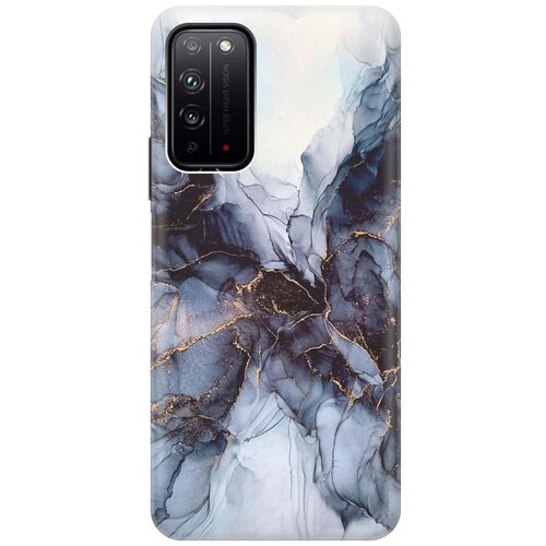 фото Cиликоновый чехол на honor x10 / хонор х10 с принтом "черно-белый мрамор" gosso