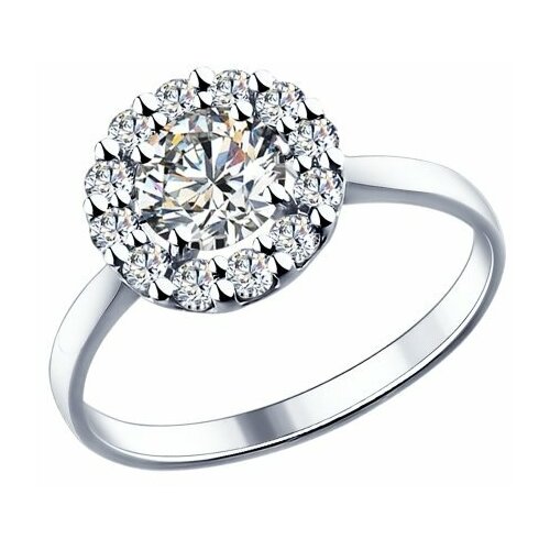 Кольцо Diamant online, серебро, 925 проба, кристаллы Swarovski, размер 19