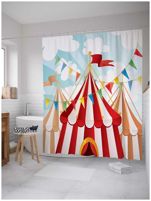 Штора для ванной JoyArty Цирковые флаги 180х200 (sc-12761)180х200 см
