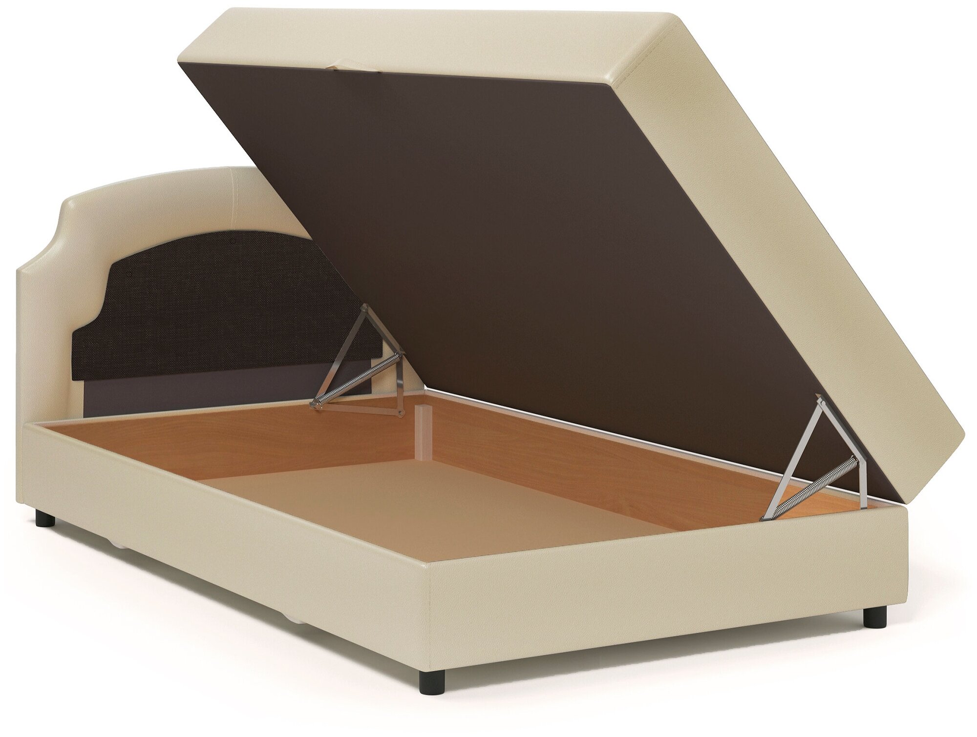 Кровать Шарм-Дизайн Шарм 140 рогожка шоколад и экокожа беж