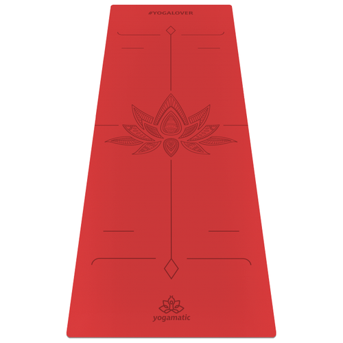 фото Коврик для йоги art yogamatic lotos, 185х68х0.4 см red однотонный 3.6 кг 0.4 см