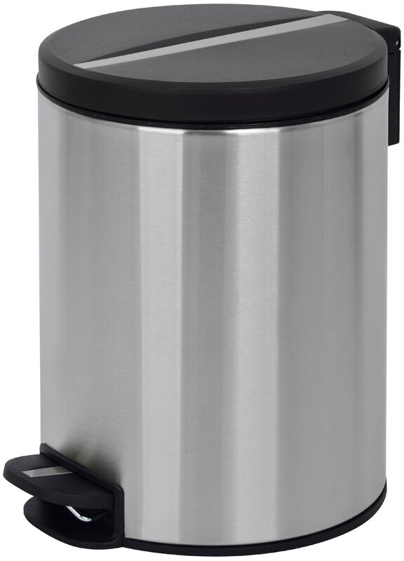 фото Ведро-контейнер для мусора (урна) OfficeClean Professional ORIGINAL, 5л, корпус нержавеющая сталь, крышка из пластика, хром