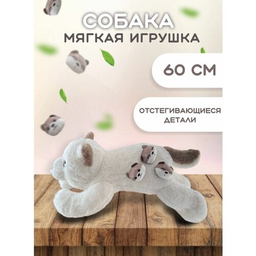 Собака+щенята(отстегиваются) 60см