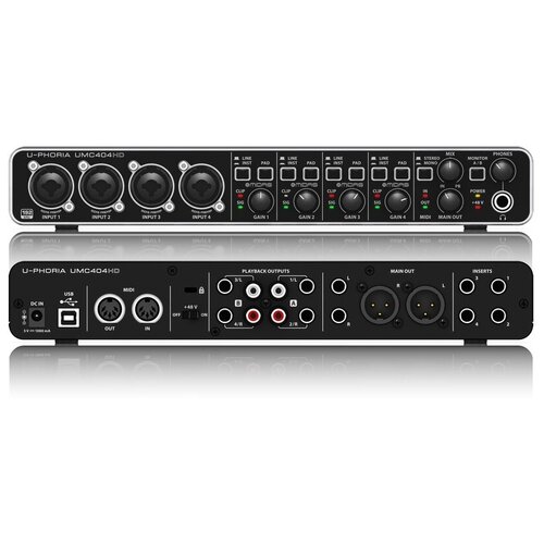 Внешняя звуковая карта (аудиоинтерфейс) для записи BEHRINGER UMC404HD