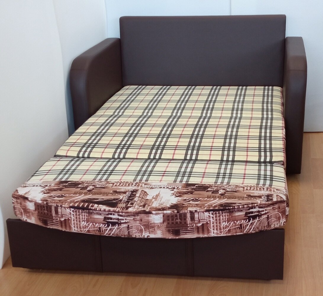 Раскладной диван-кровать StylChairs Соня, обивка: текстиль/экокожа, цвет: шоколад - фотография № 8