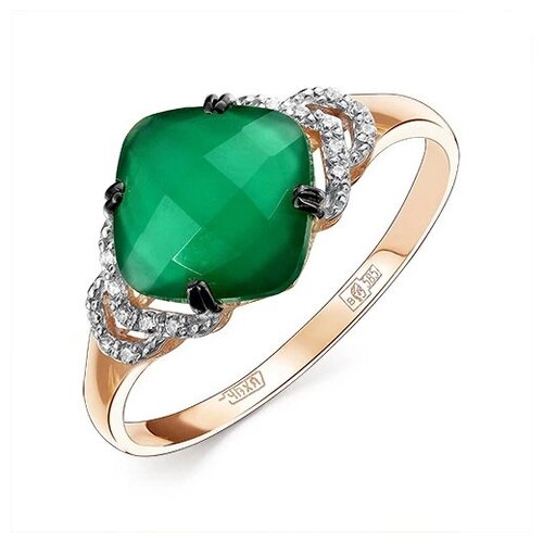 фото Золотое кольцо с крупным зелёным агатом vorobyeva