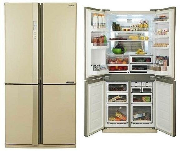 Холодильник Sharp SJEX93PBE, бежевый - фото №8