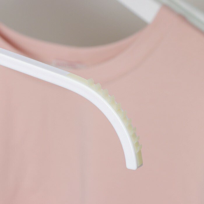 Вешалка-плечики для одежды, размер 44-46, антискользящая, цвет белый - фотография № 3