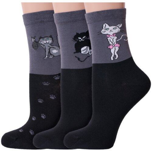 фото Комплект из 3 пар женских носков lorenzline микс 5, размер 27 (39-40)