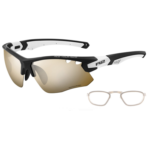 Солнцезащитные очки R2, прямоугольные, оправа: пластик, спортивные, с защитой от УФ, фотохромные, черный
