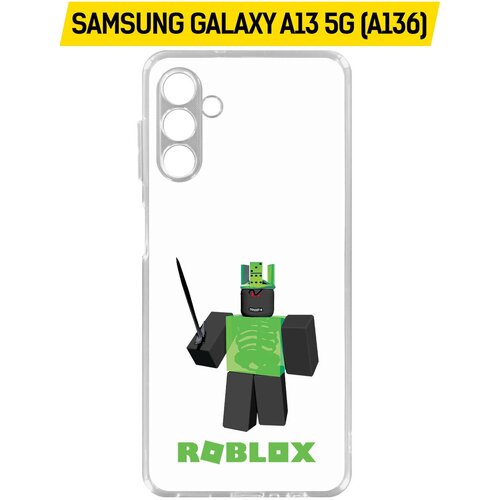 Чехол-накладка Krutoff Clear Case Roblox-1x1x1x1x1 для Samsung Galaxy A13 5G (A136) чехол накладка krutoff soft case roblox заключенный для samsung galaxy a13 5g a136 черный