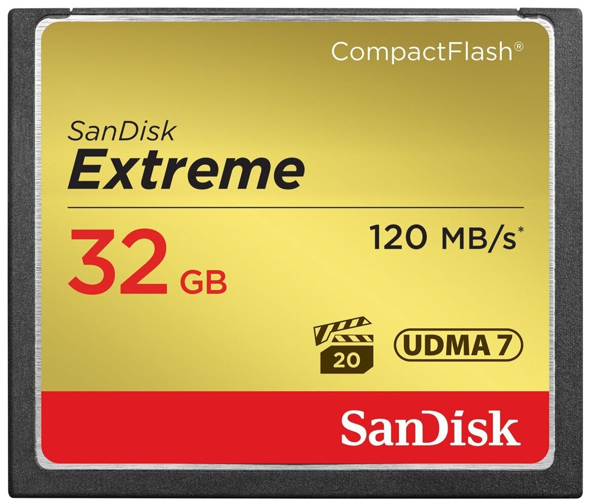 Модуль памяти CompactFlash Card 32 Gb Sandisk Extreme (120 Mb/s) (SDCFXSB-032G-G46)