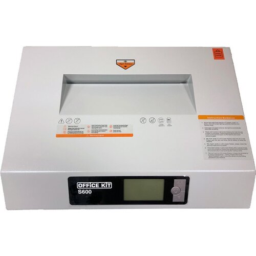 Шредер Office Kit S600 0,8х5 серый (секр. P-7) фрагменты 6лист. 60лтр.
