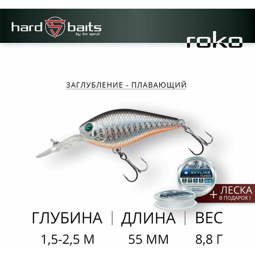 Воблер Sprut Roko 55F (Floating/55mm/8,8g/1,5-2,5m/SBK) воблер sprut roko 70f floating 70mm 18g 3 5m sbk